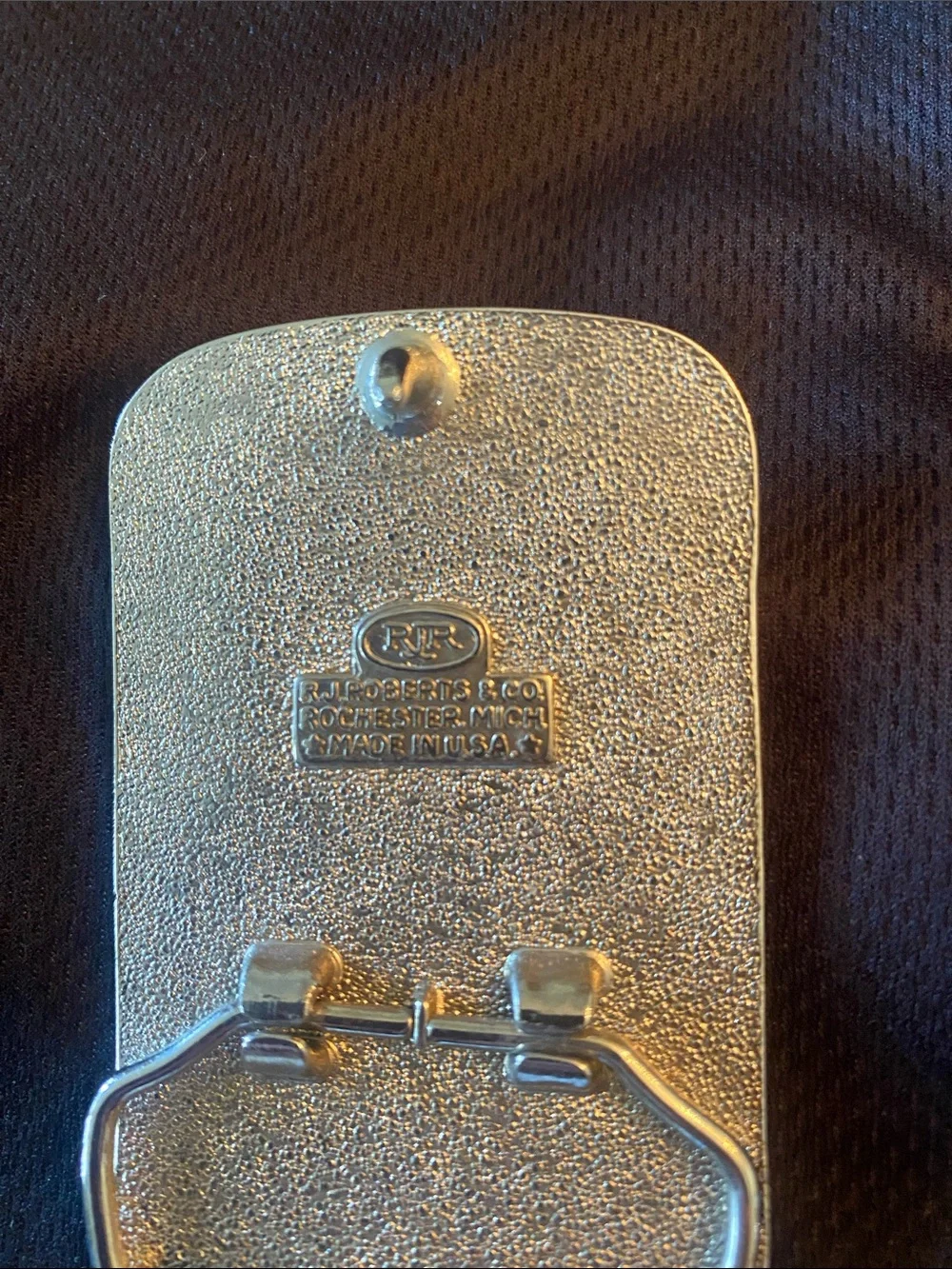Ford Emblem on Dark Blue Rectangular Belt Buckle